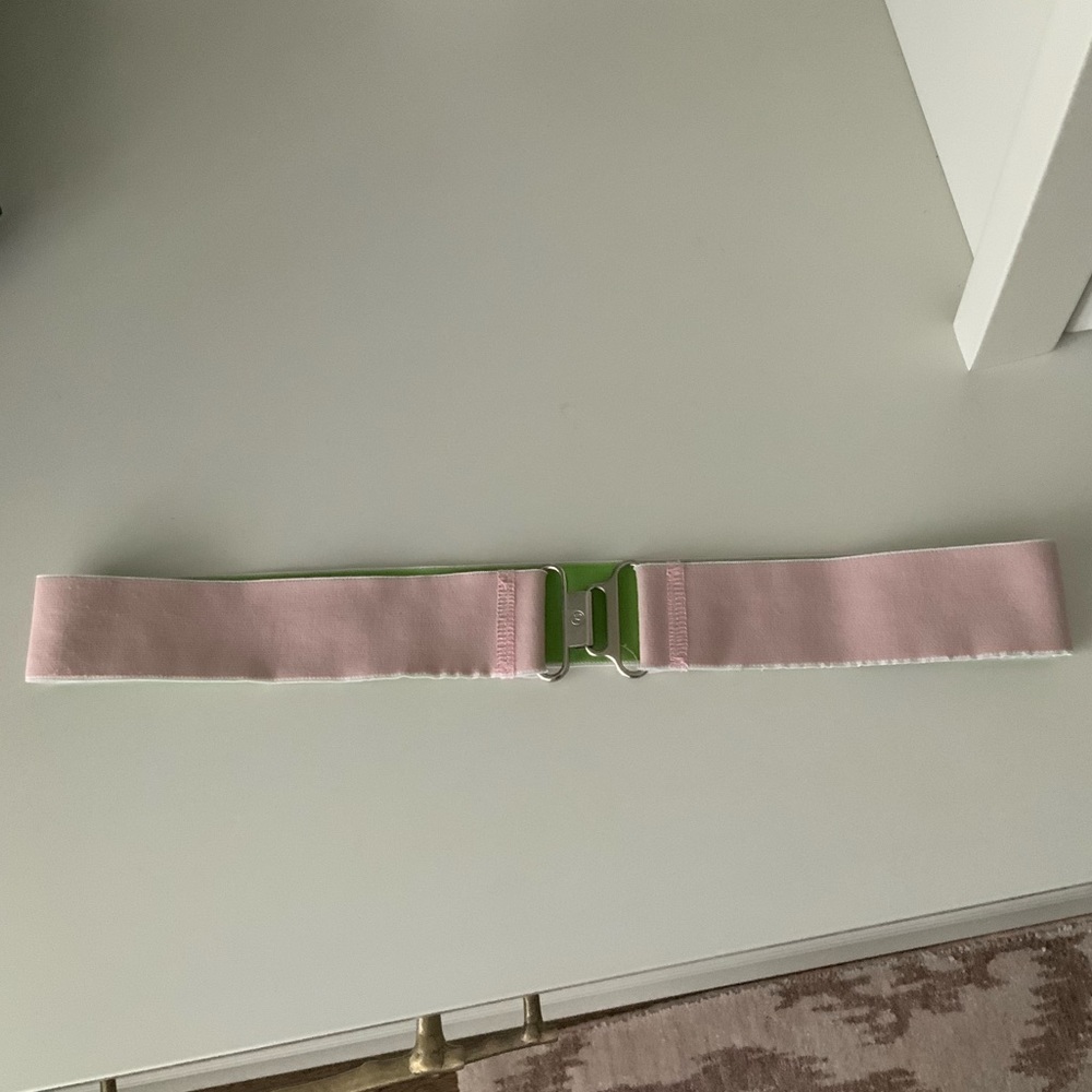 Retired LULULEMON Clasp Fabric Belt Pink & Green Women’s Size 28 inches